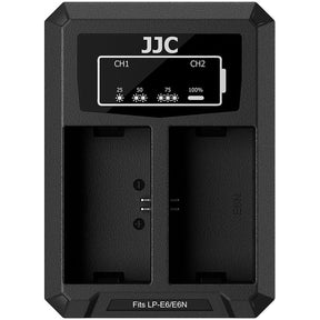 JJC Canon DCH E6TC USB C Dual Battery Charger (For Canon LP E6 / LP E6N Battery)