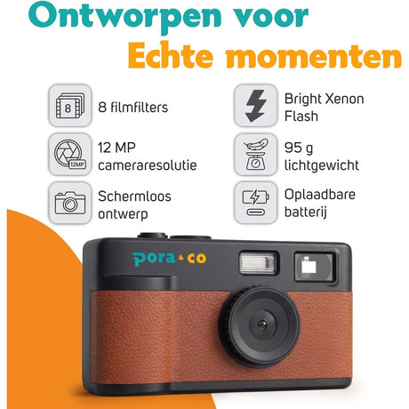 Pora&Co Digital Camera - Retro - Brown - image 5 of 5