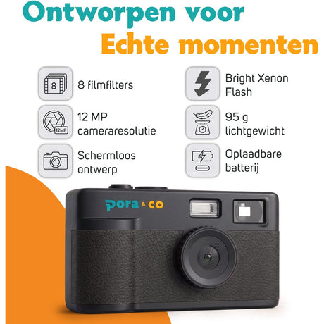Pora&Co Digital Camera - Retro - Black - image 5 of 5
