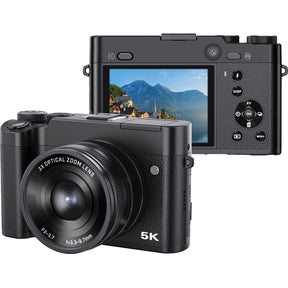 Pora&Co Compacte 5K Digital Camera - Inclusief 32GB SD-Kaart - Black