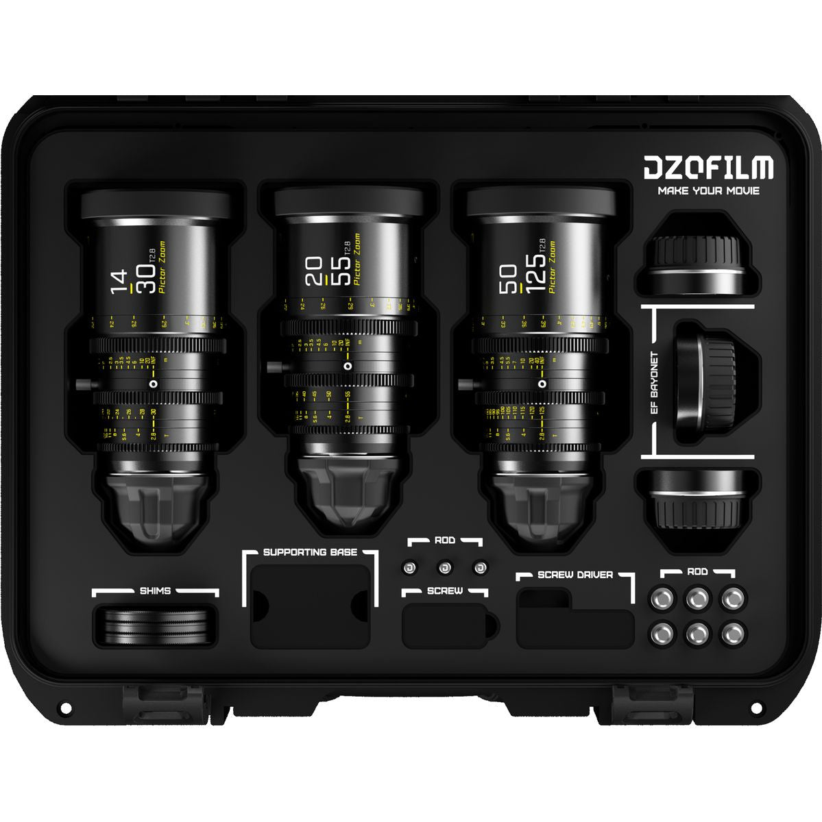 DZOFILM Pictor Bundle 14-30/20-55/50-125mm - PL & EF Mt (FT/M) - Black