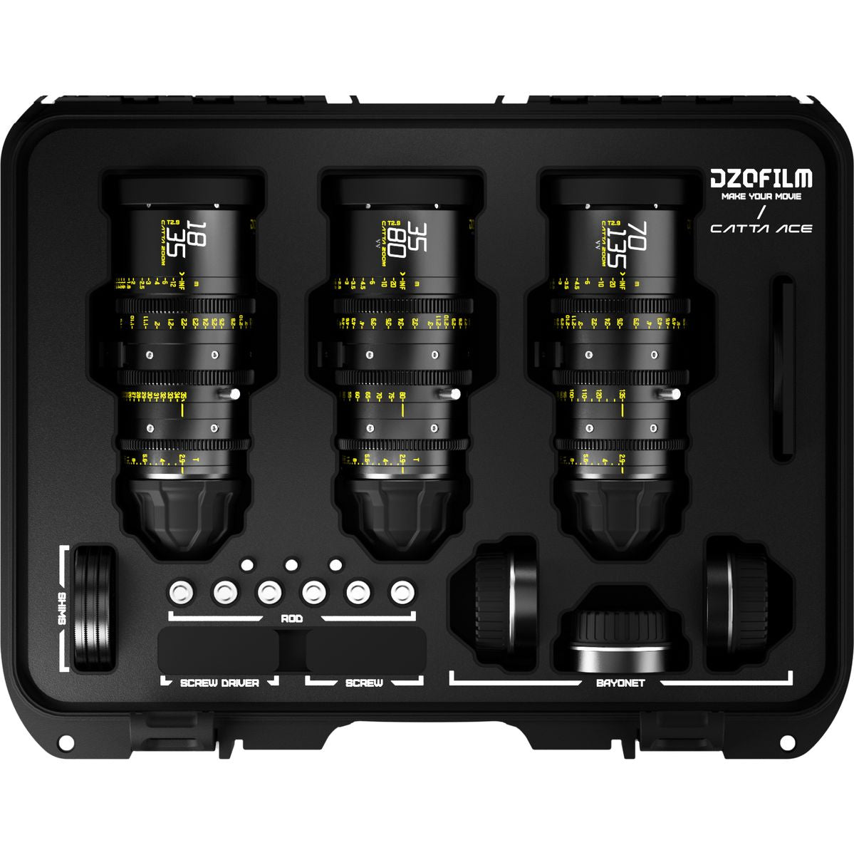 DZOFILM Catta Ace 3 Lens Bundle 18-35/35-80/70-135mm - PL & EF Mt (FT/M)
