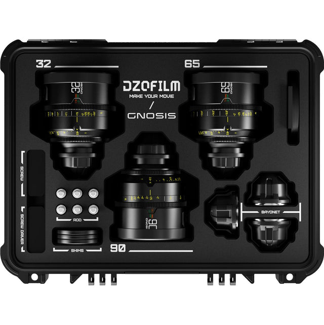 DZOFILM Gnosis Macro 3 Lens Set 32/65/90mm + Hard Case - LPL & PL & EF Mt (FT)