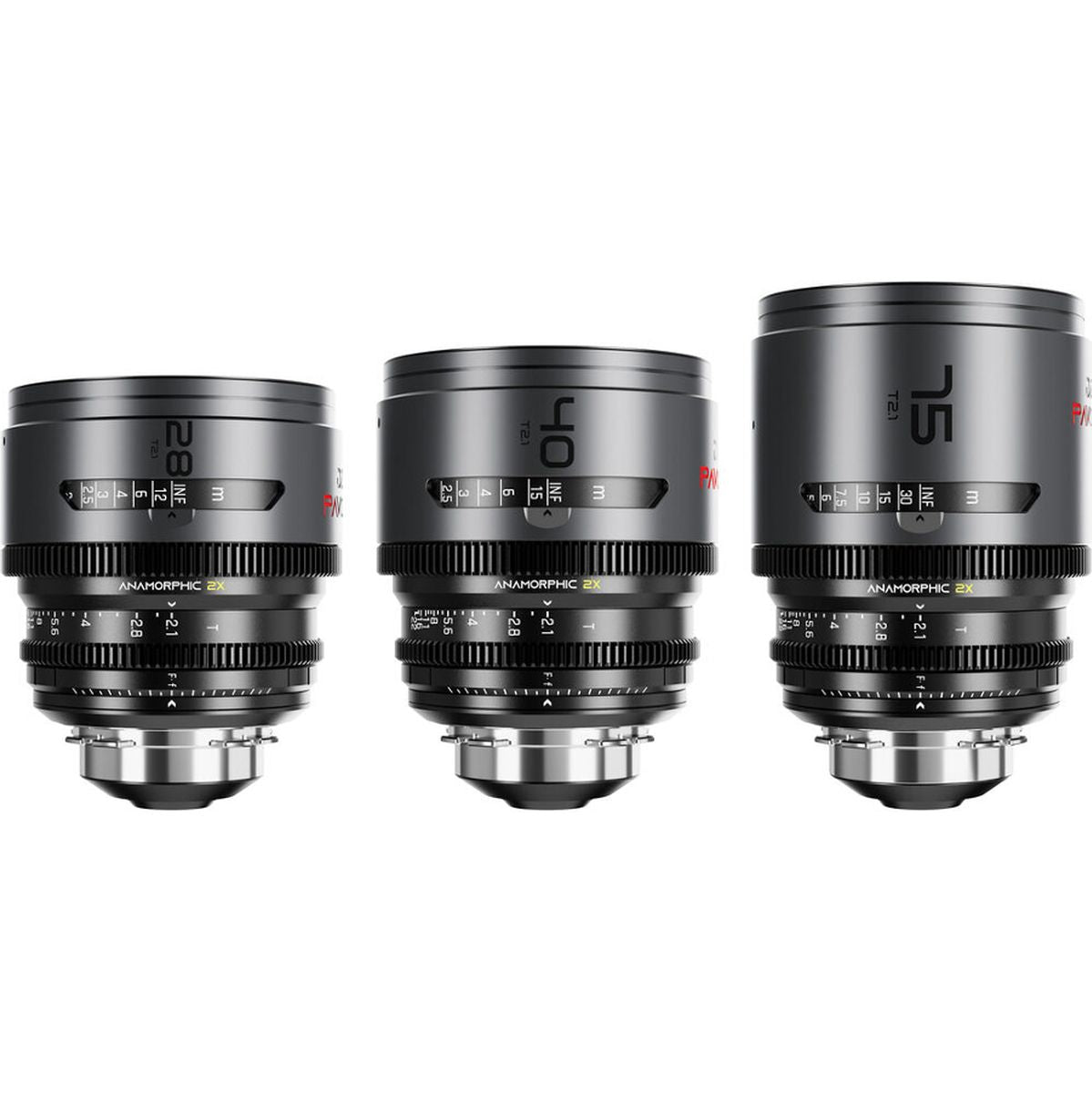 DZOFILM Pavo 2X Anamorphic Prime A Set 28/40/75mm T2.1 Neutral Pl&ef Mt (FT)