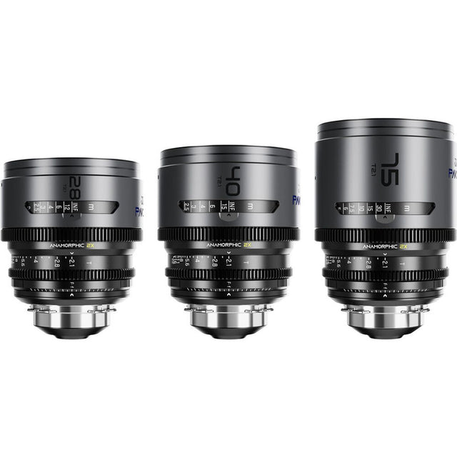 DZOFILM Pavo 2X Anamorphic Prime A Set 28/40/75mm T2.1-BLUE Coating-Pl&ef Mt (M)