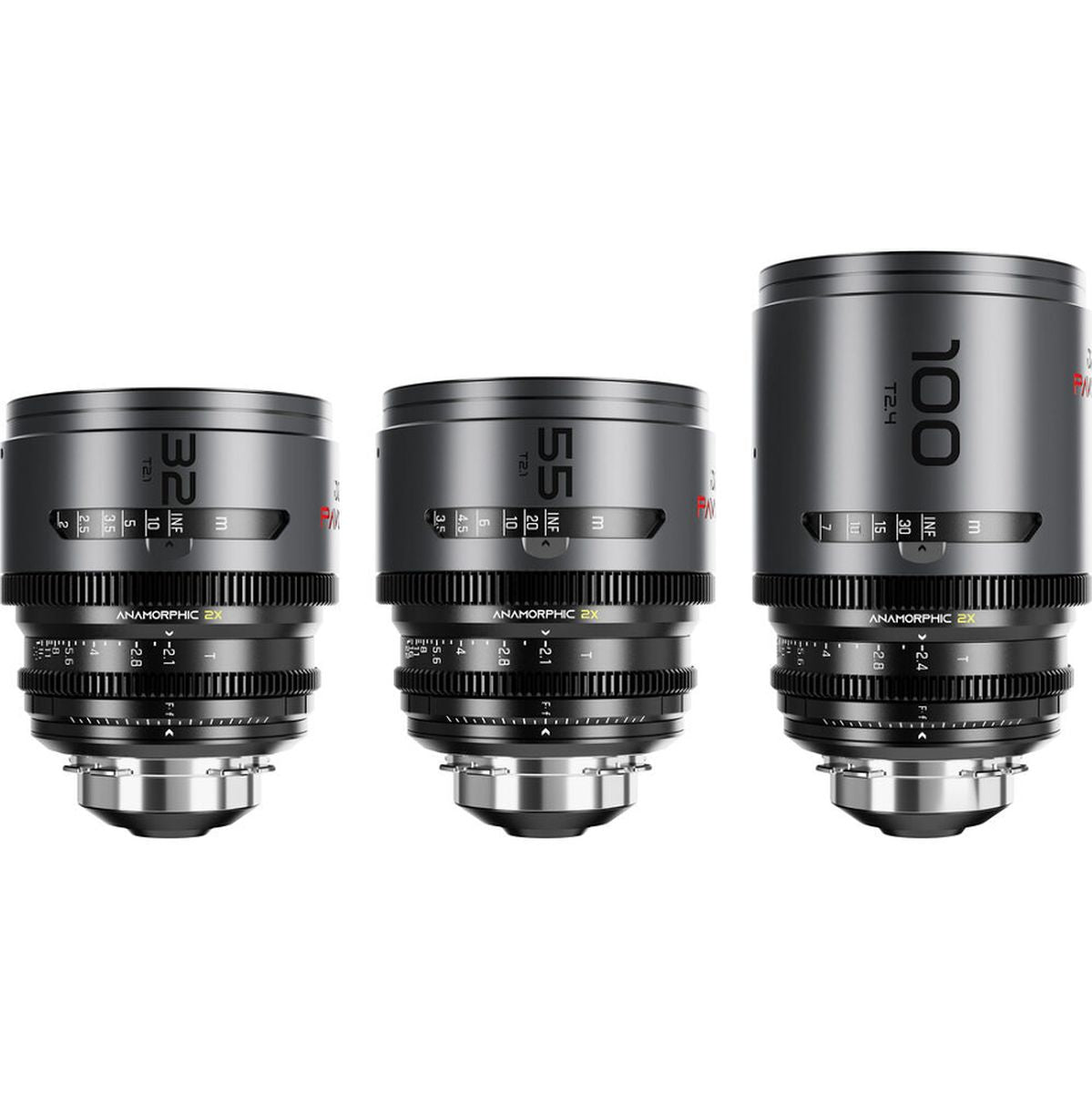 DZOFILM Pavo 2X Anamorphic Prime B Set 32/55/100mm T2.1 Neutral Pl&ef Mt (FT)