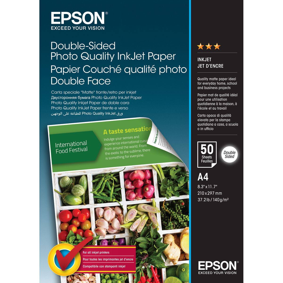 Epson Double-Sided Photo Quality Inkjetpaper A4 50 Sheets