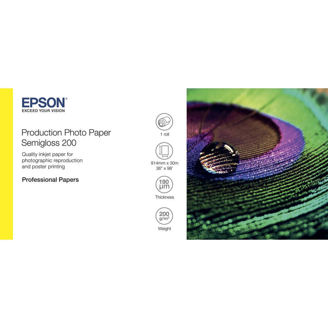 Epson Production Photo Paper Semigloss 200 36i X 30m