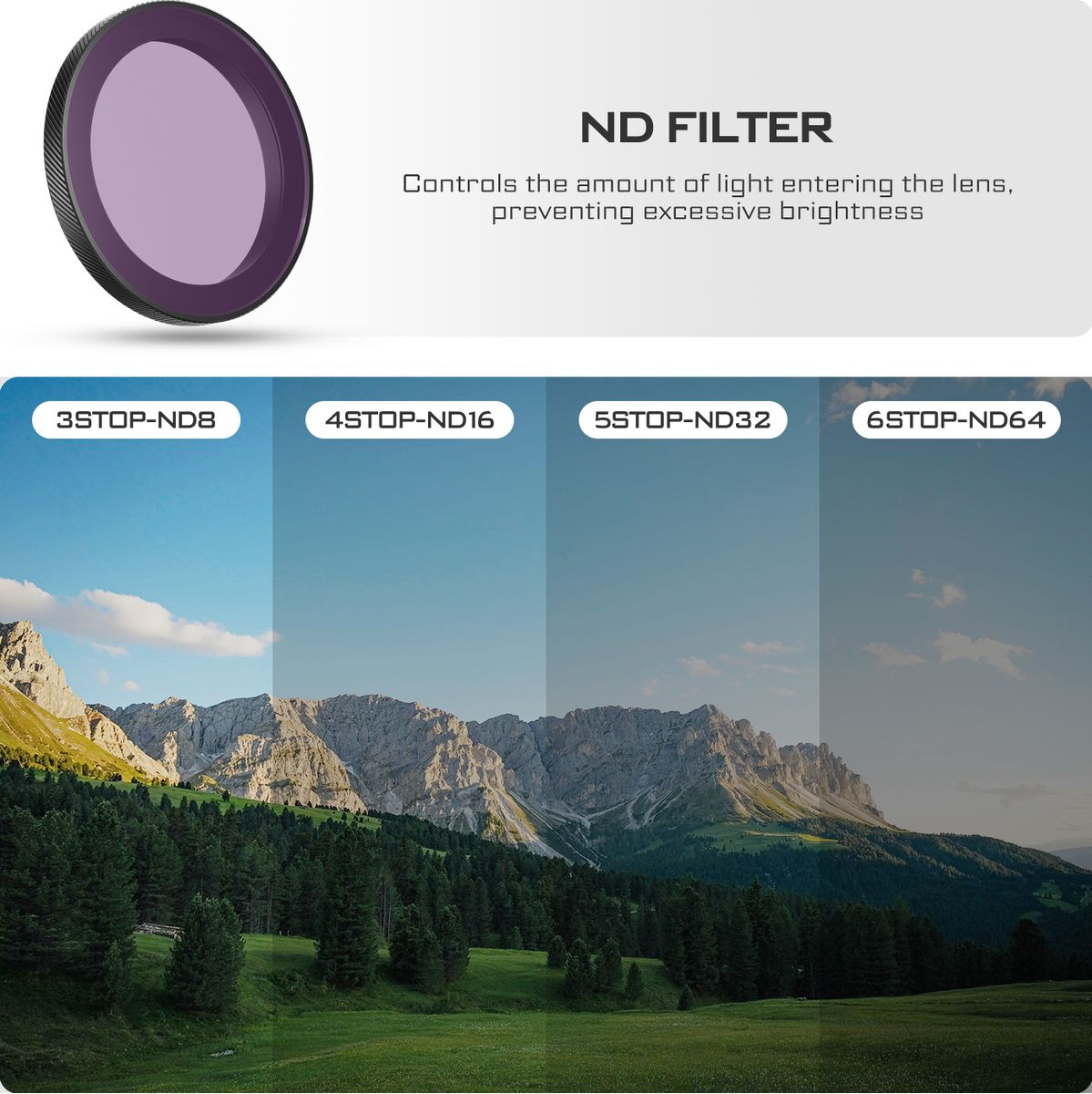 Freewell Osmo Action 5 Pro Filters - Standard DAY-4pack