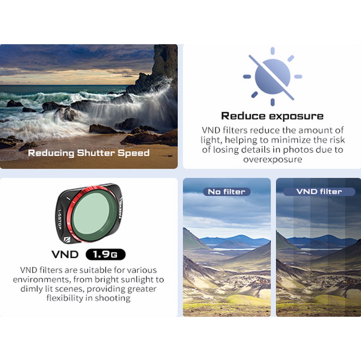 Freewell Osmo Pocket 3 Variable ND 1-5 Stop 6-9 Stop Filters - 2pack - image 3 of 5