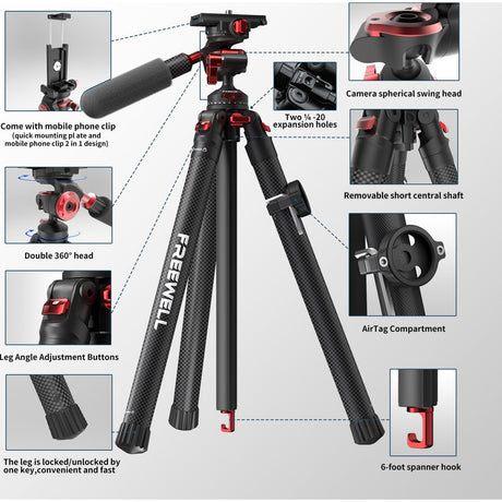 Freewell Carbon Fiber Real Travel Tripod - image 2 of 5