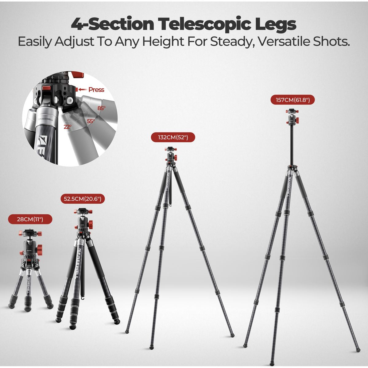 Freewell Carbon Fiber Tripod For Cameras Smartphones - image 5 of 5