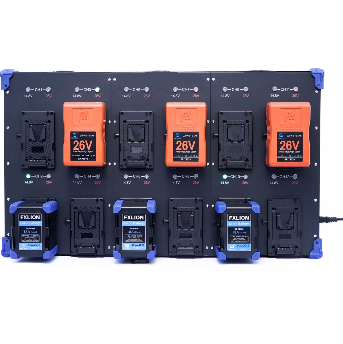 FXLion 12 CH Automatic Voltage Charger 16.8V / 29.4V - V-Mount