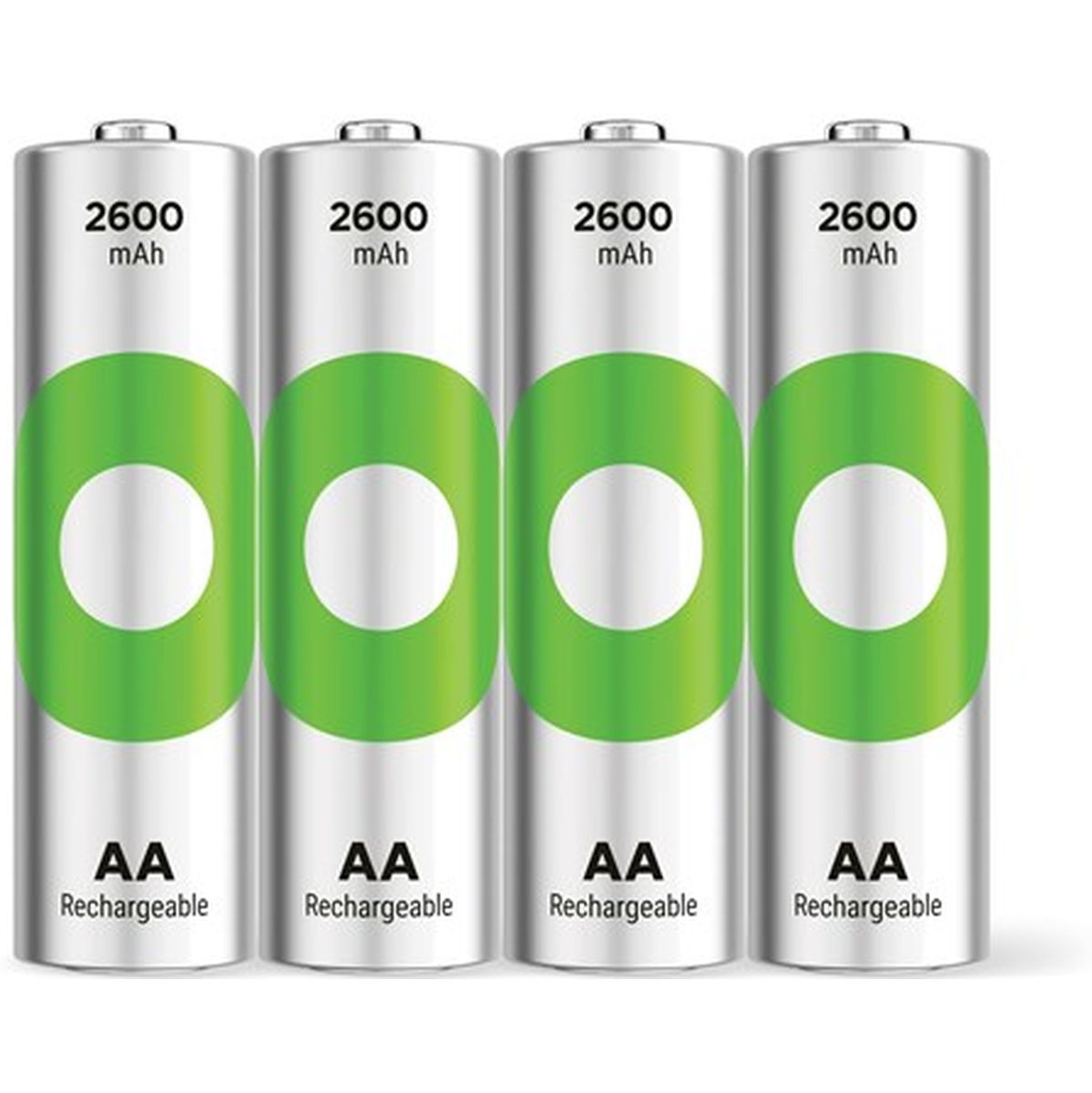 GP AA Battery Rechargeable NiMH 2600 mAh ReCyko 1.2V 4 PCs