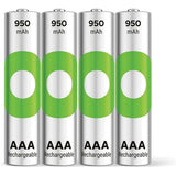 GP AAA Battery Rechargeable NiMH 950 mAh ReCyko 1.2V 4 PCs