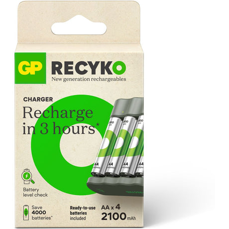 GP USB Battery Charger B441 w/ 4 X ReCyko AA 2100 mAh - image 3 of 5