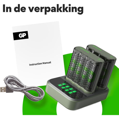 GP USB Battery Charger GP M451 8 X ReCyko AA 2600 mAh Dockingstat - image 4 of 5