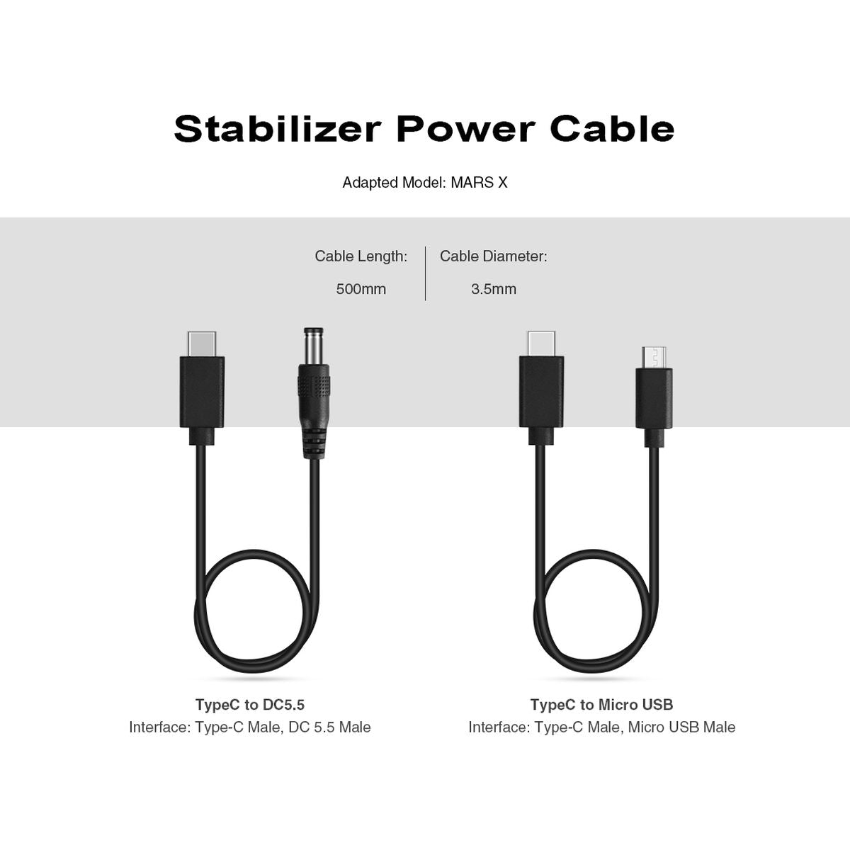 HOLLYLAND Stabilizer Power Cable Type C To DC5.5