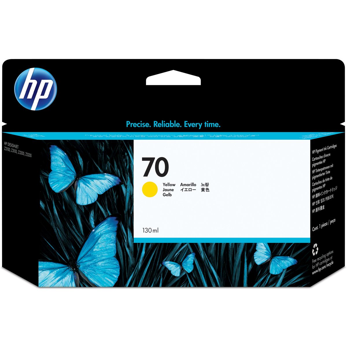 HP 70/C9454A Tintenpatrone Gelb-Vivera