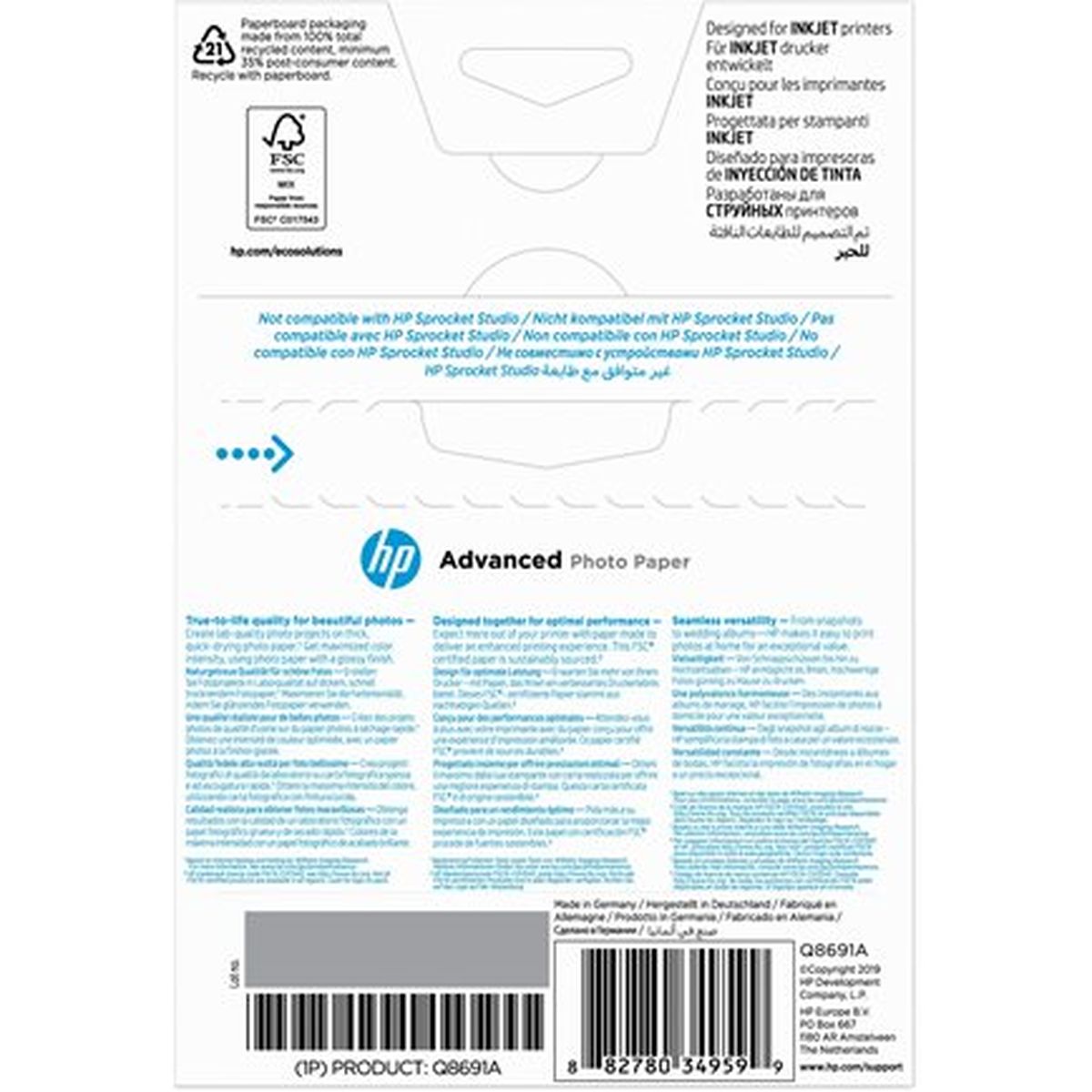 HP Glossy Photo Paper 250G/M2 100x150mm 25VEL - image 3 of 3
