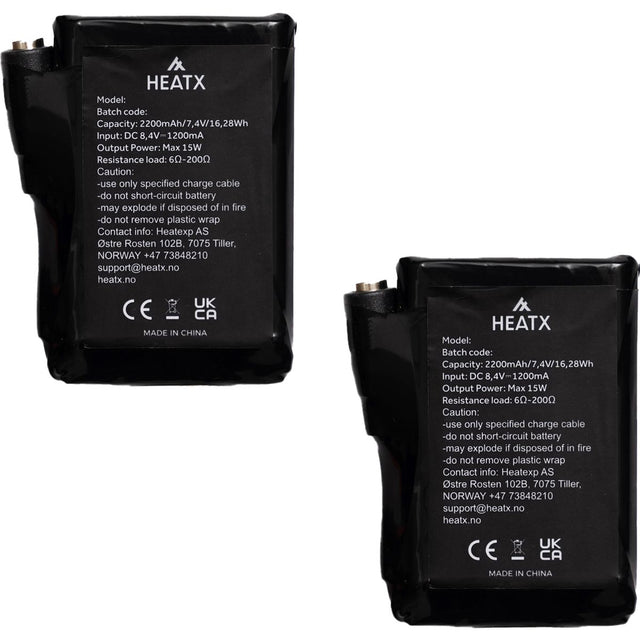 Heat Experience Heatx Glove Battery Pack V2 2200mAh – 2X Batteries