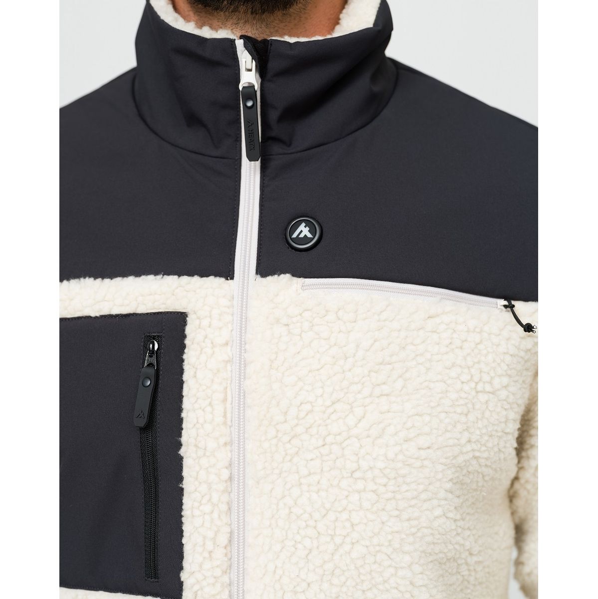 Heat Experience Heatx Hybrid Pile Jacket L Sand/Black - Battery Heated - image 4 of 5