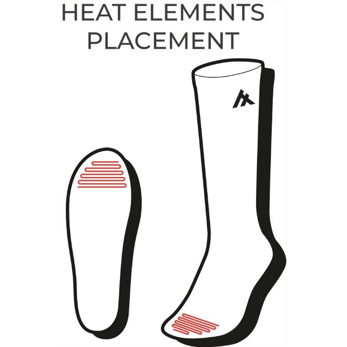Heat Experience Heatx Carve Socks Only XS Sand/Black - Battery Heated - EU34-36