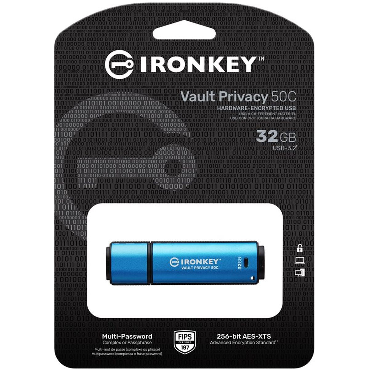 Kingston 32GB USB-C IronKey Vault P 50C AES-256 - image 3 of 4