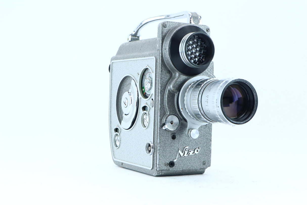 Nizo Heliomatic 8 Focovario – 8mm Movie Camera with Angenieux f/9–36mm f/1.4 Zoom Lens