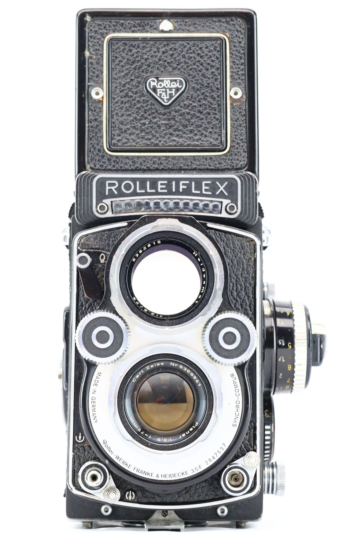 Rolleiflex Carl Zeiss planar “White face” 1:3,5 75mm