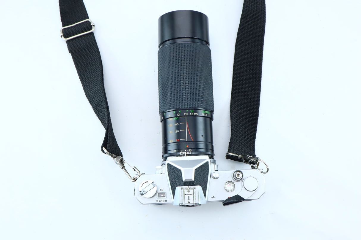 Nikkormat FT N with Visitor 75–300mm f/4.5–5.6 MC