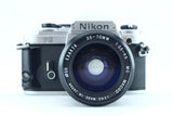 Nikon FG with Exakta 35–70mm f/3.5–4.5 MC Macro