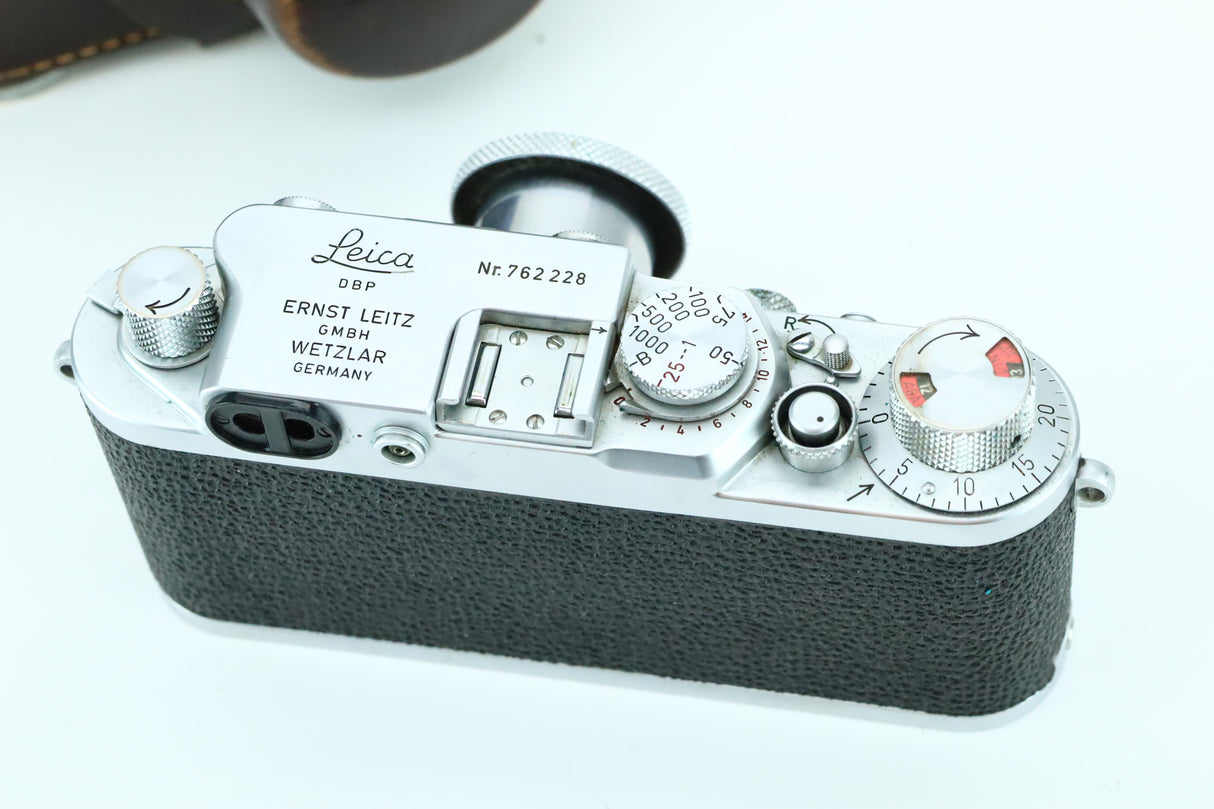 Leica IIIf Red Dial and Leitz Elmar 50mm f/3.5  *Like New*