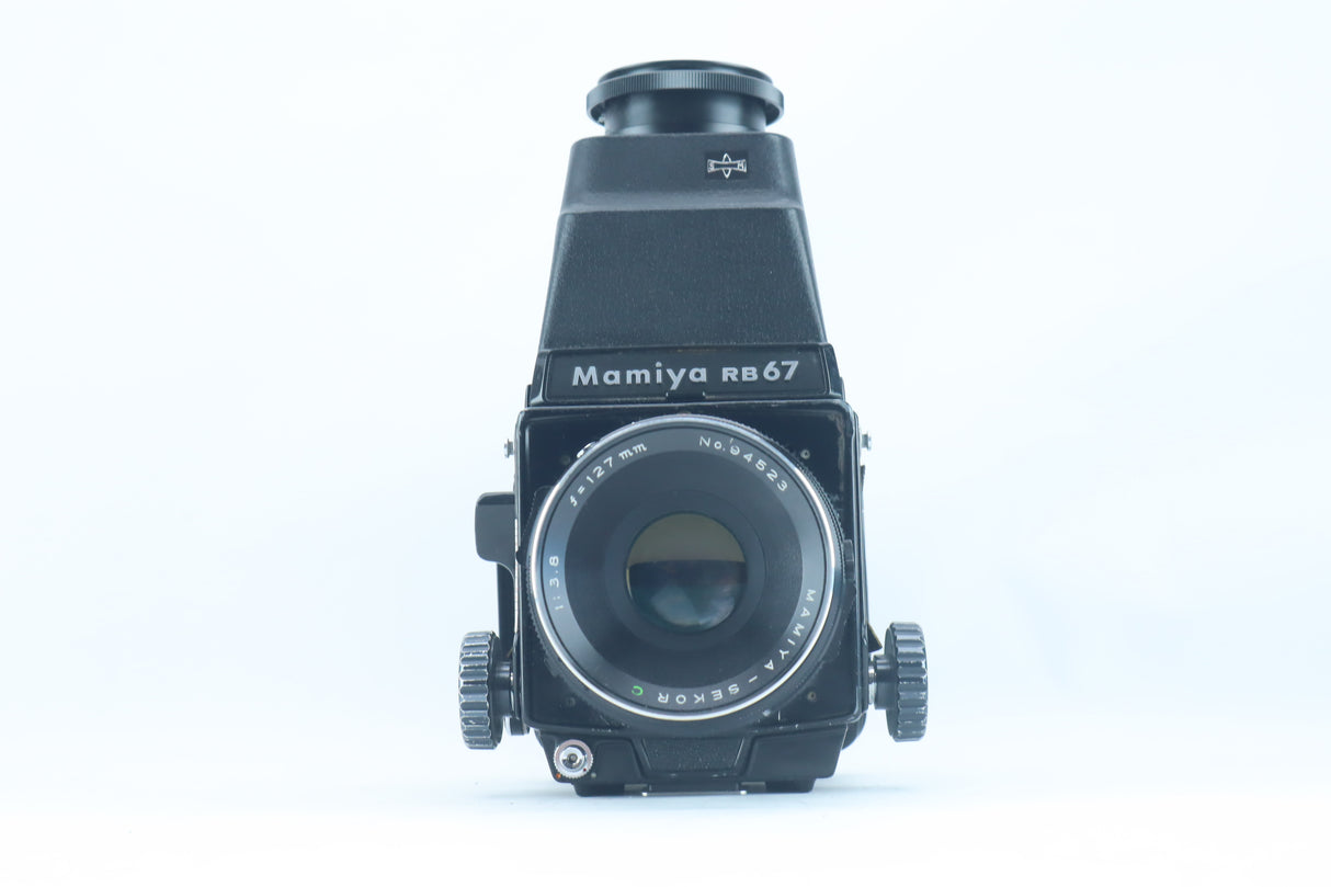 Mamiya RB67 with Mamiya Sekor C 127mm f/3.8 and Chimney Finder