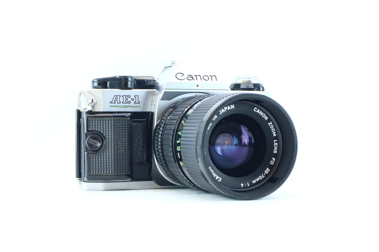 Canon AE-1 Program 35mm SLR Kit with FD 35-70mm f/4 and Power Winder