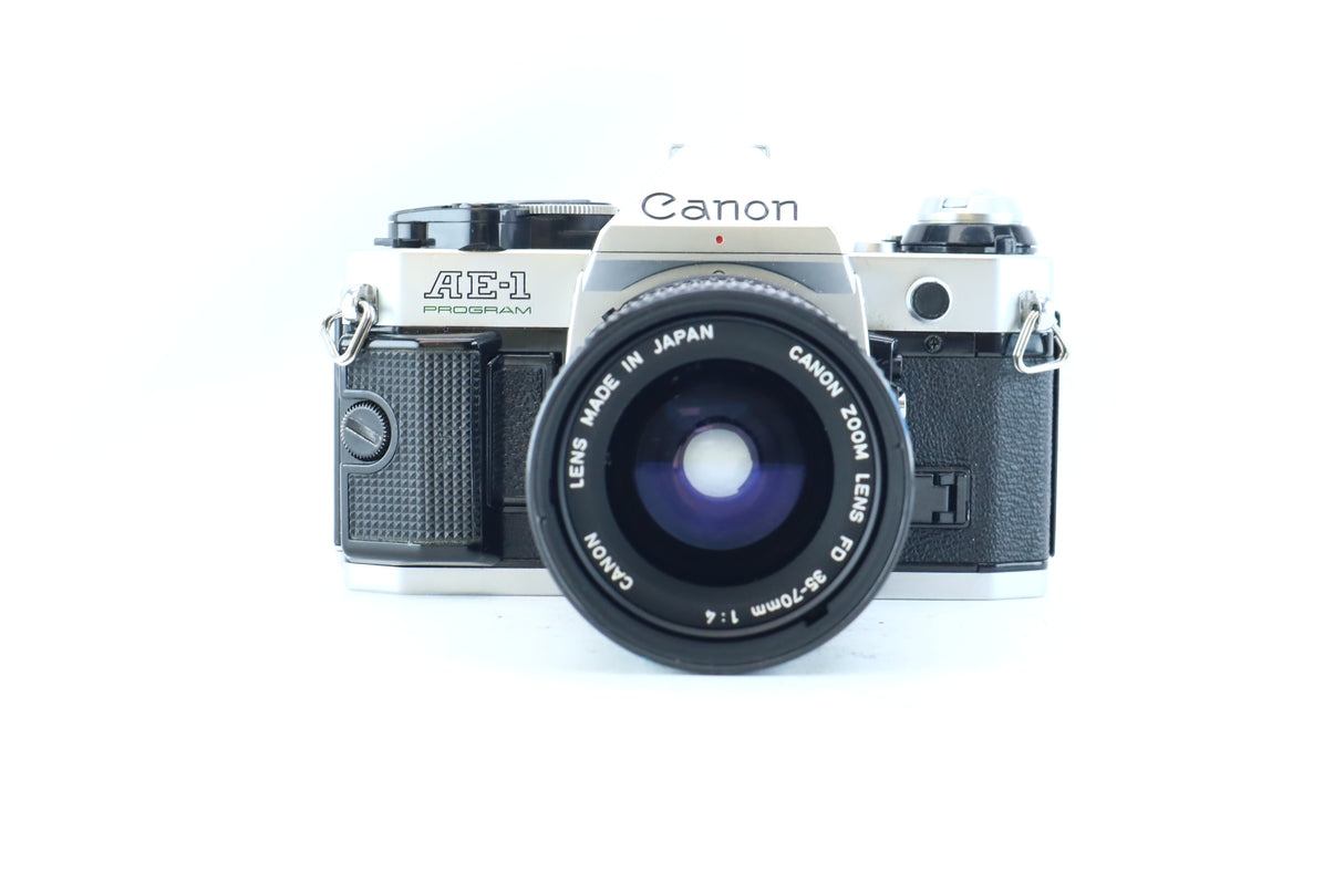 Canon AE-1 Program 35mm SLR Kit with FD 35-70mm f/4 and Power Winder