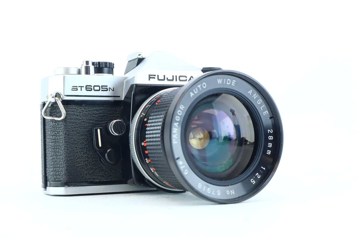 Fujica ST605N 35mm SLR Kit with Panagor Auto Wide-Angle 28mm f/2.5
