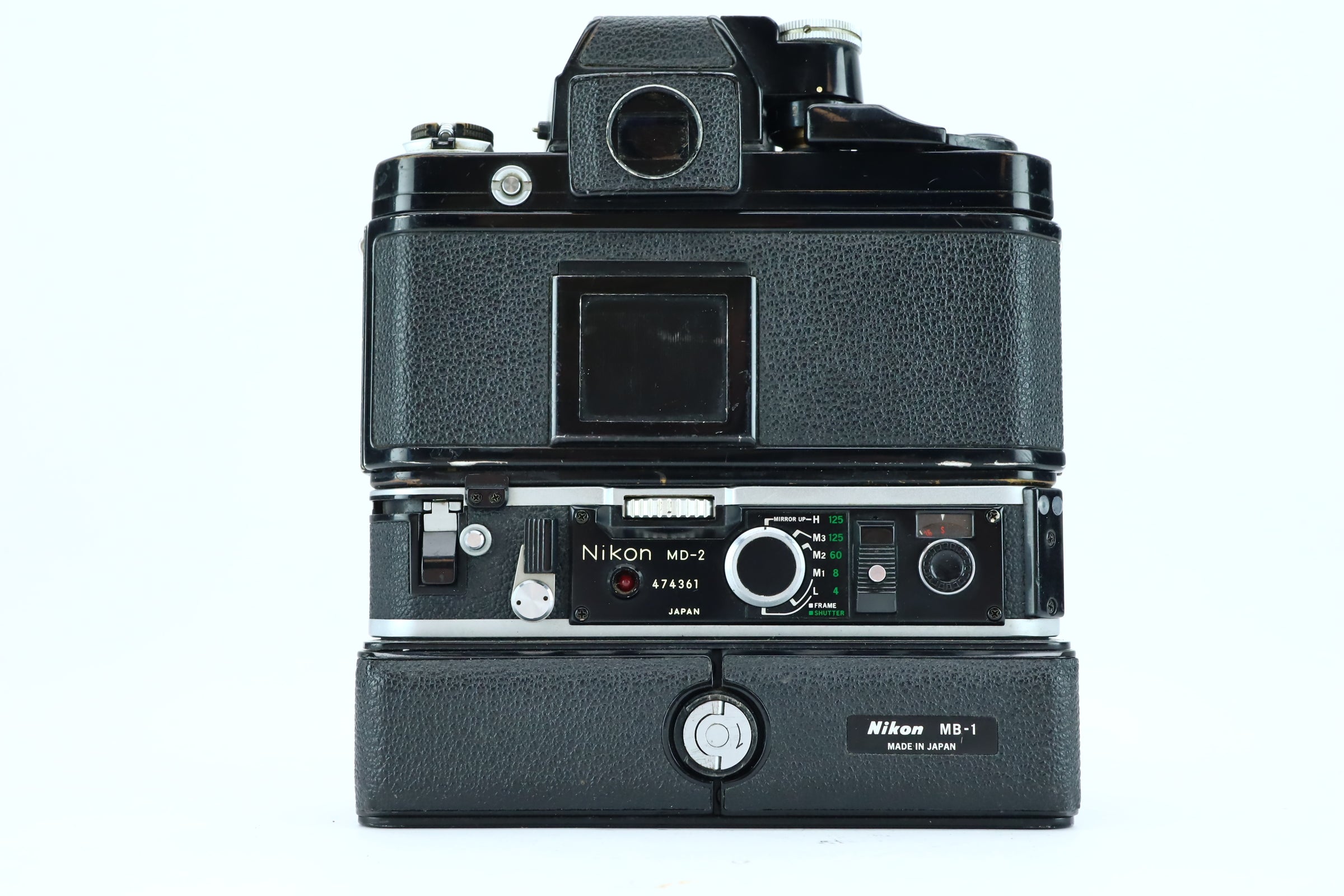 Nikon F2 with MD-2 Motor Drive and MB-1 Battery Pack – Hard