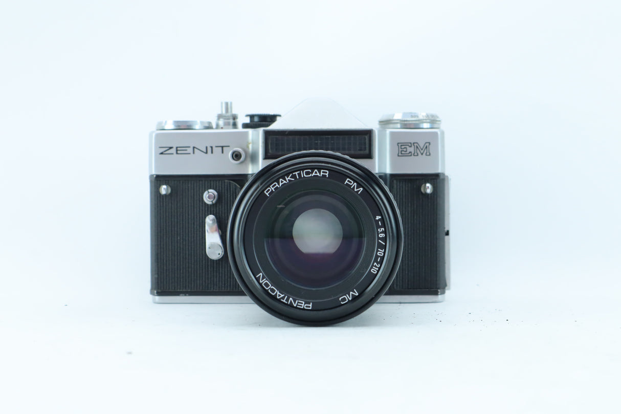 Zenit EM 35mm SLR Kit with MC Pentacon Prakticar PM 70-210mm f/4-5.6