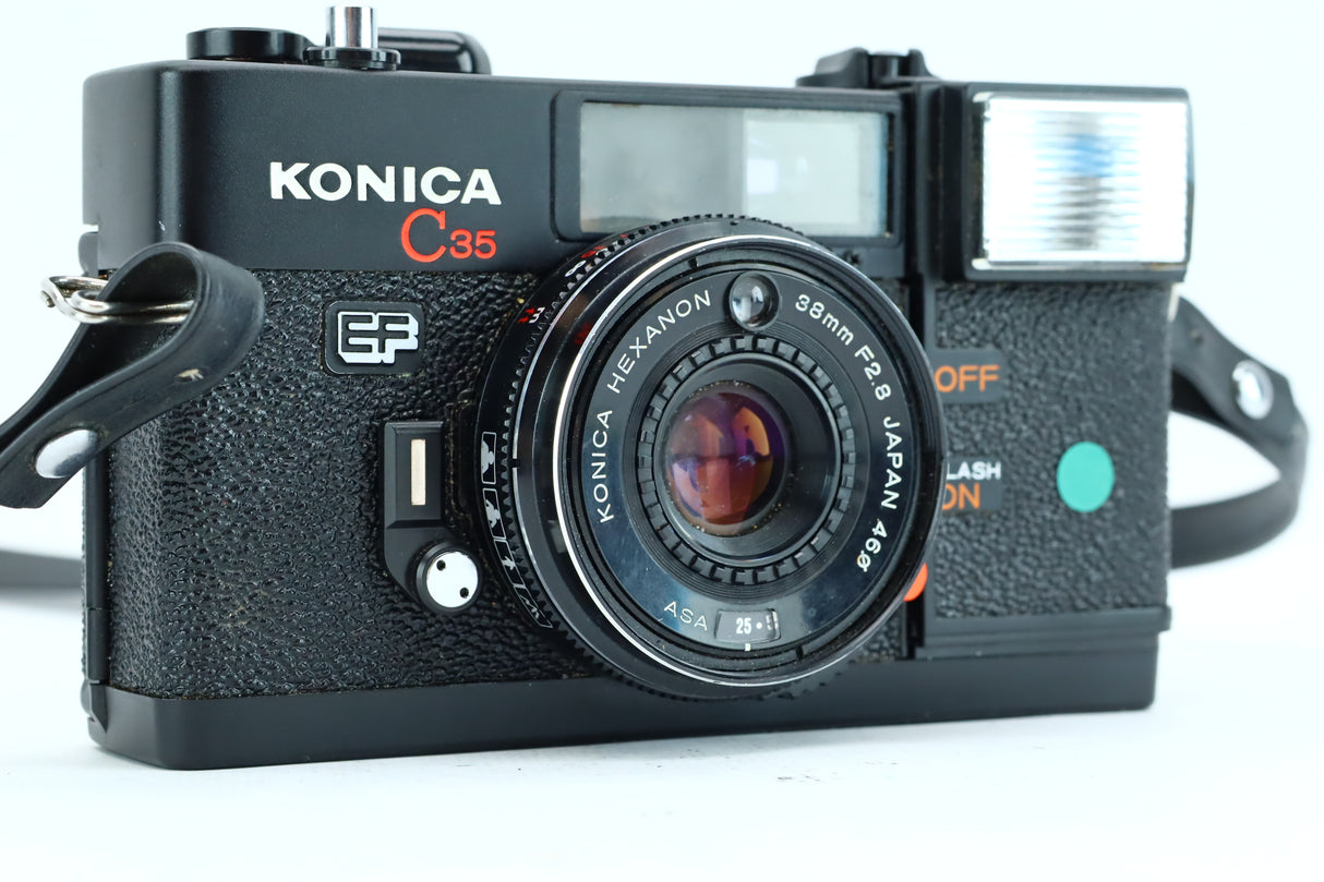 Konica C35 EF + Hexanon 38mm f/2.8 (SN: 1679274)