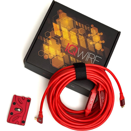 IQwire 10m USB C To C Right Angle 10G Red
