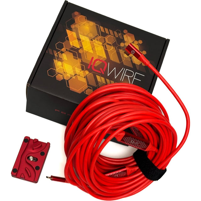 IQwire 15m USB C To C Right Angle 10G Red