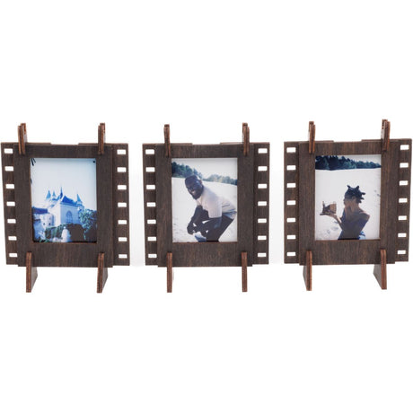 JollyLook 3 Photo Frames Mini Wood Dark Brown - image 2 of 5