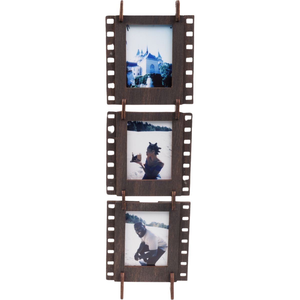 JollyLook 3 Photo Frames Mini Wood Dark Brown - image 3 of 5