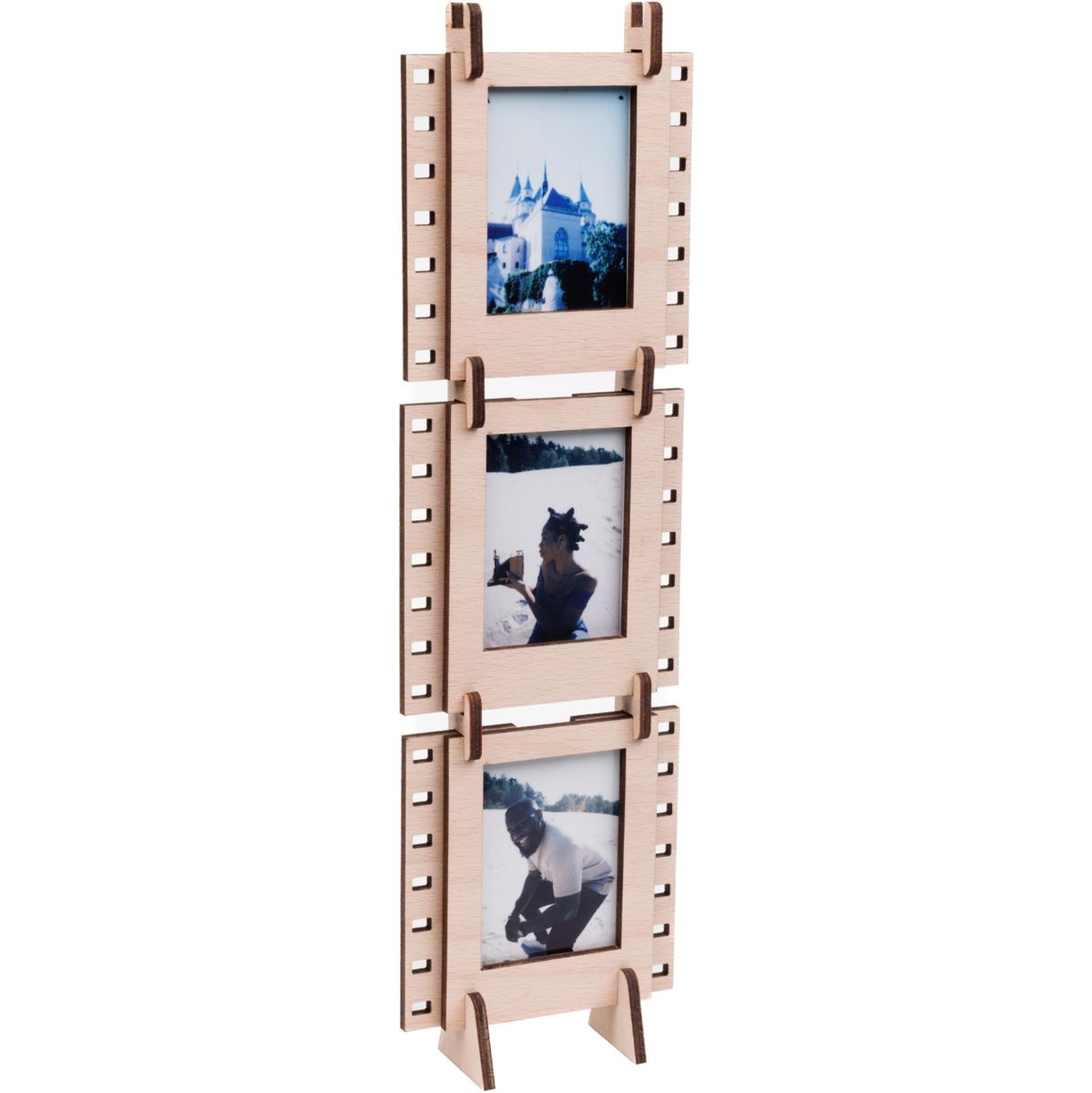 JollyLook 3 Photo Frames Mini Wood Light Brown - image 4 of 5