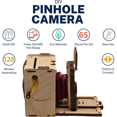 JollyLook Diy Pinhole Square Camera Kit Wood Light Brown - image 4 of 5