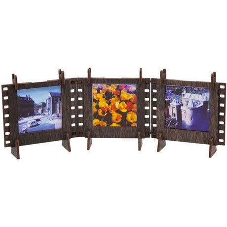JollyLook 3 Photo Frames Square Wood Dark Brown