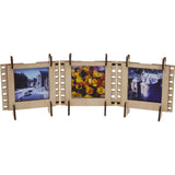 JollyLook 3 Photo Frames Square Wood Light Brown