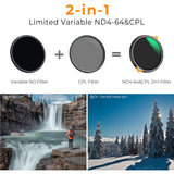 K&F Concept ND4-64 + CPL 2-IN-1 Filter Nano X - 55 mm - image 2 of 2