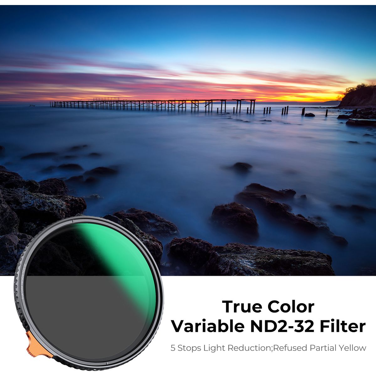K&F Concept True Colour Variabel ND2-32 Filter Nano X - 49mm